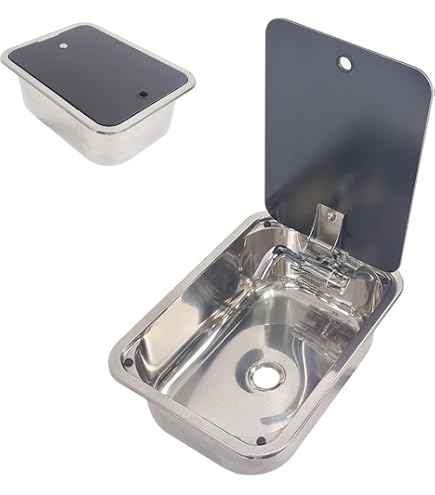 Lavandino Da Campeggio In Acciaio Inox Con Rubinetto - Set Completo Per Camper/Caravan