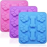 FineGood, stampo in silicone per cubetti di ghiaccio, a forma di biscotti per cani 6*bone + 18*paw