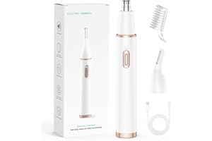SHOBES Nasenhaartrimmer 2 in 1 Professioneller schmerzfreier Augenbrauen- und Gesichtshaartrimmer IPX7 Wasserdichte für Männer und Frauen (Weiß)