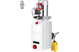 SUCCEBUY VEVOR Bomba Hidráulica 6L Bomba Hidráuli Eléctrica 2850R / MIN Bomba Hidráulica de Acción DC12V Bomba Hidráulica con Tanque de Combustible DC 12V Bomba Hidráulica de Acción Simple 1500 PS