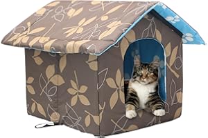Vinnypet Katzenhaus Für Draußen Winterfest Wasserdicht Und Warm Faltbare Pet Tierheim Für Katzen Mit Abnehmbarem Kissen Für Streuner Haustiere 35x33x30cm