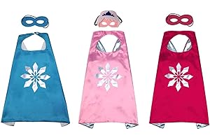 MISS-SHOP Costumi per Bambini,Mantello da Supereroe con Maschere 3 Pezzi Maschere 3 Pezzi Mantelli per Bambini Boys Girls Regali di Compleanno Halloween Partito Mascherata Festa Carnival Costume