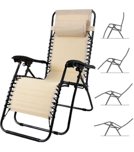 Lettino Charles Da Esterno - Acciaio E Textilene, Inclinabile Con Poggiatesta - Grigio Chiaro