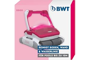 BWT Pool Roboter D500 | Optimale Reinigung Von Boden, Wand & Wasserlinie Für Pools Bis 10 m | Beste Filterleistung | Smart Navigation | Ultimate Power Technologie | Pinke Led-Beleuchtung, Magenta