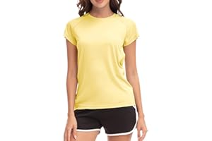 MEETWEE Swim Shirts for Women, Short Sleeve T Shirt Athletic Casual Tops Quick Dry UPF 50+ Running Surfing Workout Yoga Sun Tee Shirts