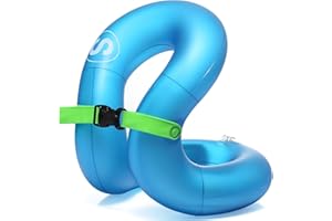 STLOVe Swim Vest, Two-Ply Kids Swimming Float, Children Pool Float Ring with Safety Strap, Thickened Inflatable Swim Jacket Kids Pool Swimming Ring -Green
