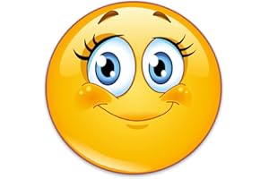 easydruck24de Smiley Adesivo sopracciglia I kfz_245 I rotondo Ø 9 cm I dolce Emoticon Sticker per laptop notebook porta scooter auto I impermeabile