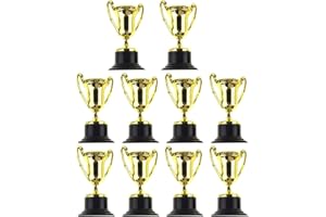 PRETYZOOM Lot de 20 trophées dorées pour enfants - Pour anniversaire, compétition, tournois sportifs, compétition scolaire
