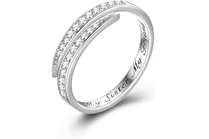 VONALA Anillo ajustable de plata de ley 925 con texto en inglés "My Sister My Friend" para mujeres y niñas, joyería de amistad
