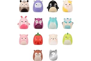 Squish-a-longs by Original Squishmallows 14 Pack - 1-Inch Mini-Squish with 4 Accessories, 1 Ring, and a Collector’s Guide - Collect, Trade, & Play