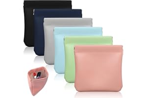 Towviy 6 Stück Lammleder Kosmetiktasche Klein, Mini Make up Tasche Wasserdicht Kosmetiktasche Tragbare ohne Reißverschluss Mini Tasche für Kosmetik Kopfhörer Schmuck Aufbewahrung(6 Farben)