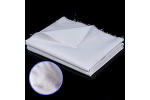 TATUO Tessuto di Cotone in Doppia Altezza, Tessuto Policotone Normale, Materiale del Mestiere del Vestito in Cotone Poli per Ricamo, Tessuto in Cotone da Ricamo, Bianco (58 Pollic x 1 Iarde)