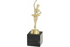GENERICO Trofeo Ballo Ballerina Danza Classica in ABS Oro Metallizzato con Base in Marmo Nera