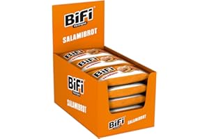 BiFi Original Salamibrot, Salame e Pane Speziato a Lievitazione Naturale, da Gustare in Viaggio, in Ufficio o Quando fai Sport, Con Pepe, Coriandolo e Aglio, Confezione da 16 (16 X 55 g)