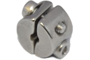 IDT TRADE Lot de 2 anneaux de serrage pour câble métallique - 2 mm - Avec 2 vis - Serre-câble en acier inoxydable A4 NIRO, AISI 316 Nirosta