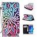 Produktbild Hülle für Samsung Galaxy J5 2016 / J510, Hancda Lederhülle Tasche Etui Flip Cover Hülle mit Kartenfach Standfunktion Muster Bunt Stoßfest Leder Handytasche Case Rundumschutz Magnet Wallet Schutzhülle für Samsung Galaxy J5 2016 / J510 [Nicht für J5 2015 / J5 2017] - Bunte Blumen