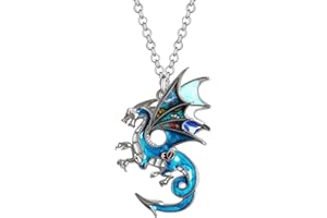 RAIDIN Enamel Alloy Cute Animals Dragon Necklace Fashion Ancient Dinosaur Dragon Pendant Jewellery for Women Girls Gifts Charms Accessories