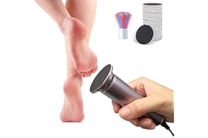 AONOLOVO Electric Foot File Hard Skin Remover, Professional Electric Foot Sander Pedicure Tools (Adjustable Speed) with 60 Sandpaper Discs and Clean Brush for Dry Dead Skin Cracked Heels Calluses (Gray)
