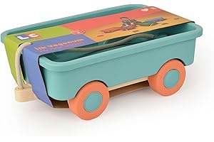 ‎LET'S BE CHILD Spielzeug-Zugwagen für Kinder | Innen- und Außenbereich Ziehbarer Handwagen Geeignet für Kinder Ab 2 Jahren Garten- und Strandspielzeug | Geschenke für Mädchen und Jungen (Türkis)
