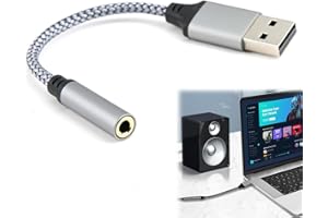 Gments USB to 3.5mm Jack Audio Adapter External Sound Card USB-A to Audio Microphone Jack TRRS Aux Headset Built-in DAC Chip Stereo Converter Compatible with PC Laptop Tablet Headphone PS4