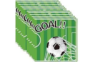 LIYUN 40 Stück Fussball Servietten, 33x33 cm Kinder Geburtstag Grün Fußball Servietten, für Fußballspiele Mottopartys Geburtstage Sportveranstaltungen