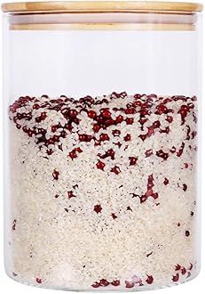 Large Glass Food Storage Container, 100 FL OZ (3000ml) Glass Food Canister with Airtight Bamboo Lids for Your Pantry, BPA-Free Cereal Dispenser Jars for Spaghetti Pasta, Powder, Tea, Coffee