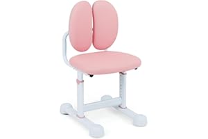 COSTWAY Krzesło do biurka dla dzieci, wysokość siedziska 35-43 cm regulowana, krzesło biurowe dla dzieci z podwójnym oparciem, krzesło biurowe bez podłokietników bez kółek, krzesło dla dzieci dla