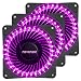 Produktbild novonest Gehäuselüfter 120-LED Quiet Edition 120mm High Airflow lila LED Lüfter,33LED,3 Stueck pro Packung