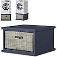 Tetbury Washing Machine Pedestal Stand with Drawer. Storage Dryer Riser with Basket in Navy Blue. Laundry Room Furniture