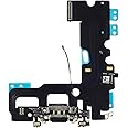 Afeax OEM USB Charging and Headphone Jack Port Dock Connector + Mic Flex Cable + Cellular Antenna Replacement for iPhone 7 4.7" (Black)