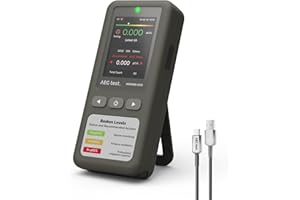 AEGTEST HOUND-1011 Portable Radon Detector for Home, Lightweight, High-Accuracy Sensor, 45-Day Monitoring, Easy-to-Use Radon Tester for Short- & Long-Term in pCi/L or Bq/m³, for Basement – Gray