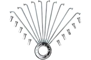 YLME Rayons De Vélo, 36Pcs 50-215 Mm Contraux De Vélo Électriques, 10G 3,0 Mm De Diamètre De Diamètre Jols J-Bend + Mamelons pour Le Tricycle De Moto De Vélo E-Vélo