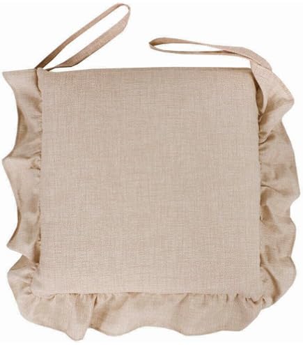 Coussin De Siège à Volants En Coton - Antidérapant, Lavable, Pour Chaise De Salle à Manger Ou Bureau