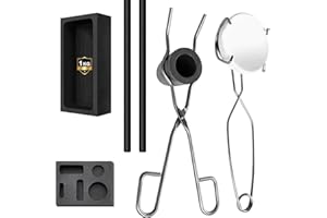 lormuzi 8-teiliges Schmelzguss-Set, einschließlich Peitschenzange, 2 Graphittiegel-Rührstäbchen, Graphitgussform, 5-in-1-Graphitgussbarrenform, Quarztiegel, zylindrischer Graphit