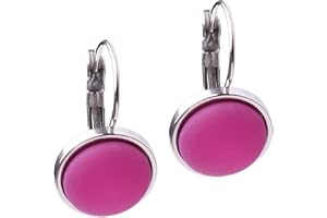 Polarisohrring "Katharina", 12mm original Polariscabochon in vielen attraktiven Farben in einer Klappbrisur aus Edelstahl, handgefertigt von Adi-Modeschmuck in Berlin