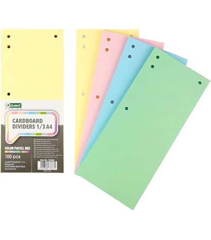 Lot De 100 Intercalaires Perforés En Carton Bleu - 190 G/m² - Format 10,5 X 24 Cm