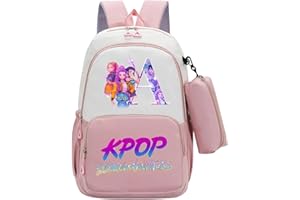 Générique Sac à dos K-Pop Demon Hunters Sacs d'école K POP Hunters Huntrix Anime Rumi/Mira/Zoey Imprimés de personnages de Films Sac à dos Imperméable et Portable pour Les Fans Garçons et Filles