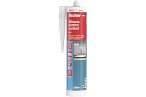 Fischer SAS Bianco, Silicone Sigillante Antimuffa interno/esterno a Base Acetica per Ambienti Sanitari come Bagno, Doccia, Ceramica, 9361