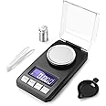 Muaket 0.001g/50g Digital Milligram Scale, Portable Micro Scales with Display, High Precision Laboratory Scale, Electronic Pocket Scale with Tweezer, Calibration Weight, Weighing Pan, Battery, Black