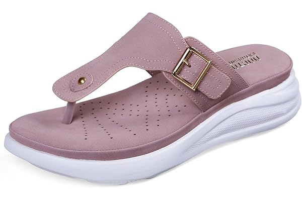 DOCTOR EXTRA SOFT Women's Ultra Lightweight Slippers/Flip-Flops with Memory Foam Cushion Stylish & Comfortable Casual & Fashion Diabetic & Orthopedic Synthetic Slip-on Sandals Ladies/Girls D-621