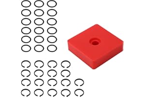 LASUROA 18 Sets 3/8" Impact Retaining Ring Clip Friction Rings with O-Ring, Including Red Retainer Ring Anvil Install Tool Compatible with MIL Electric & Pneumatic Impact Wrench