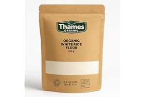 Organic White Rice Flour-Certified Organic, Non-GMO, Vegan, No Additives, No Preservatives, Resealable Bag by Thames Organic 500g