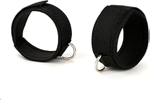 EXREIZST Ankle Wrist Cuffs - Ankle Wrist Straps - Soft Neoprene Padded Straps with D-Ring - Adjustable Cable Machines Straps for Legs Exercise Fitness Wrist Cuffs