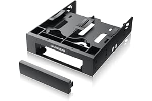 GRAUGEAR | Telaio di montaggio per 2 dischi HDD/SSD da 2,5 pollici e 1 unità HDD da 3,5 pollici su alloggiamento da 5,25 pollici | Pannello anteriore da 5,25" | G-CV-235T525