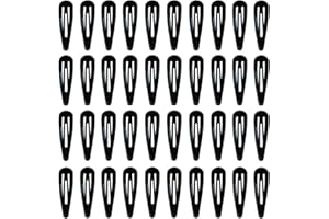 PIDOUDOU 40 Pcs Black Color 2 Inch Metal Snap Hair Clips Kids Barrettes Girls' Hair Accessories