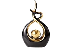CESTATIVO Statua in Ceramica, Scultura Moderna, Ornamenti Astratta, Oggetto Decorativo, Decorazioni della Tavola per il Soggiorno Sala da Pranzo Bedroon Office Centrotavola (Oro Nero, Piccolo)