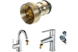 Starnearby Universal-Wasserhahnanschluss für Mischbatterie, Schlauchadapter Wasserhahn Adapter Schlauchkupplung Schnellkupplung Gartenschlauch Anschluss(Außengewinde)