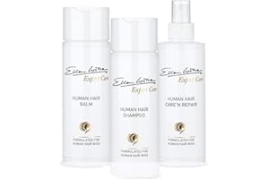 Ellen Wille PurePower - Set de cuidado para pelucas, champú + bálsamo + spray para pelucas de pelo humano