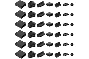 STYQUENZER 50 Stück 7 Arten USB Schutzkappe, Silikon USB C Staubschutz USB-C-Schutzkappe USB-A Port Schutzkappe Anti Staubschutz für USB-A Weiblich/Männlich, USB-C, 3.5mm Kopfhörer, HDMI, RJ45 Ethernet