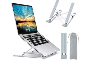 Babacom Support Ordinateur Portable, Support PC Portable à 9 Niveaux Réglables, Refroidisseur en Aluminium Ventilé Compatible avec MacBook, Dell, Lenovo, HP